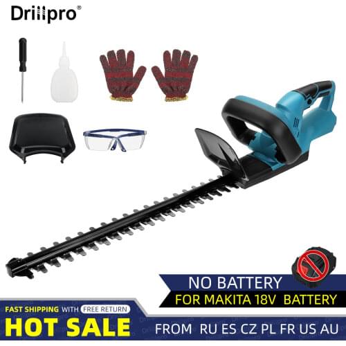 Brushless Cordless Electric Hedge Trimmer Dual Action Grass Trimmer Pruning Saw Garden Tools with Blade For Makita 18V Battery