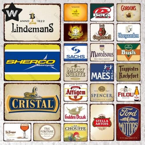 Beer Metal Plaque Filou Metal Poster Hoegaarden Tin Sign Famous Beer Brand Metal Sign Vintage Tin Sticker for Club Pub Bar Decor