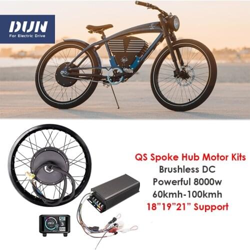 QS 205 50H V3 8000w Powerful E-Bicycle Wheel Motor with 18" 19" 21" Moped Rim SVMC72150 Cotnroller UKC1 Display Kits for Convert