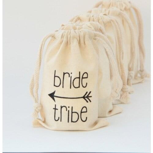 Bride Tribe muslin bag customize Bachelorette favor Bags bridesmaid survival Kit bags wedding gift bag welcome bag hangovers kit