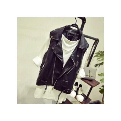New 2016 Women Hot Sale PU leather brief paragraph ma3 jia3 Fashion European women casual locomotive short vest coats