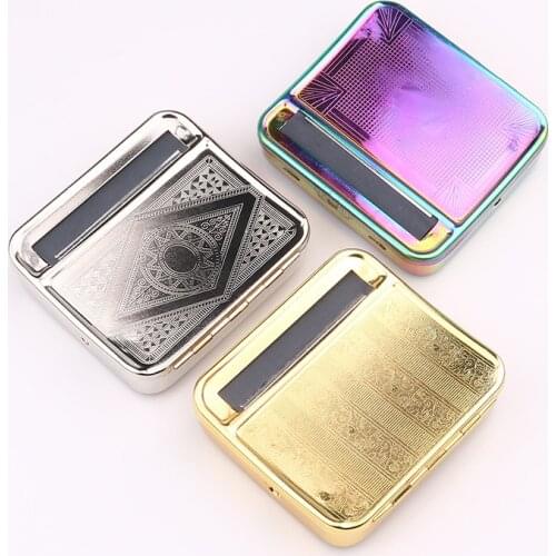New 70mm/78mm Metal Automatic Cigarette Tobacco Smoking Rolling Machine Roller Box Cigarette Accessories Tobacco Container Smoke