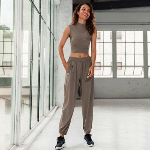 New Sports Shockproof Bra Suit Casual Loose Solid Running Yoga Fitness Suit Sleeveless Breathable Quick Dry Sport Suit