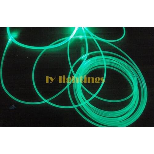 Solid side-glow optical fiber side-light fiber optic clear 4mmx10m for DIY house car decoration step door garden pool lighting