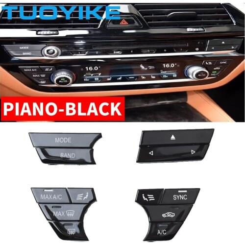 Piano Black AC Car Console Air Conditioner Button Sequin Decoration Cover Trim Sticker For BMW NEW 5/7 series G30 G38 G11 G12
