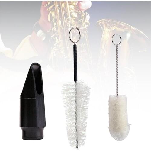 Alto Soprano Saxophone Sax Clarinet Bakelite Mouthpiece with 2 Cleaning Brushes Sax Aisiweier Mouth Pieces Saxophone Accessories