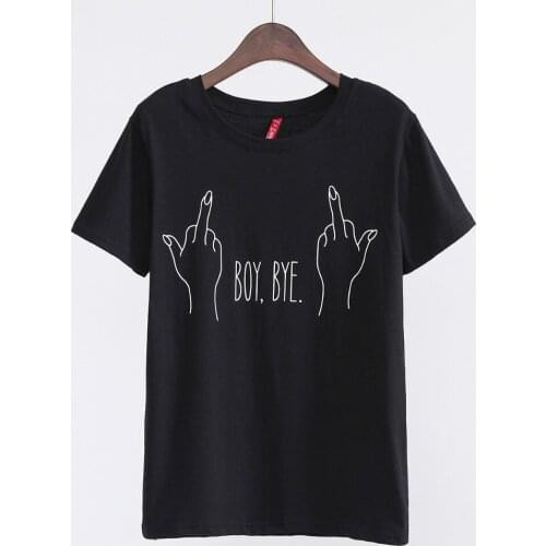 Sister Fashion T-shirt Women BOY BYE Letter Printing T Shirt Women Tops Casual Brand Tee Shirt Femme Woman aesthetic clothes