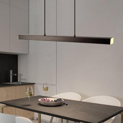 Nordic minimalist dining room chandelier modern light luxury LED long ceiling lights home indoor lighting