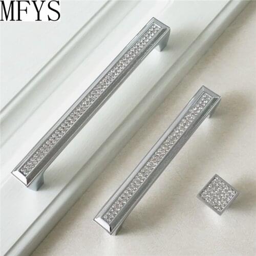 5'' 6.3'' 7.55'' Modern Dresser Pull Knobs Glass Rhinestone Crystal Drawer Pulls Handle Knob Kitchen Cabinet Door Handles Knobs