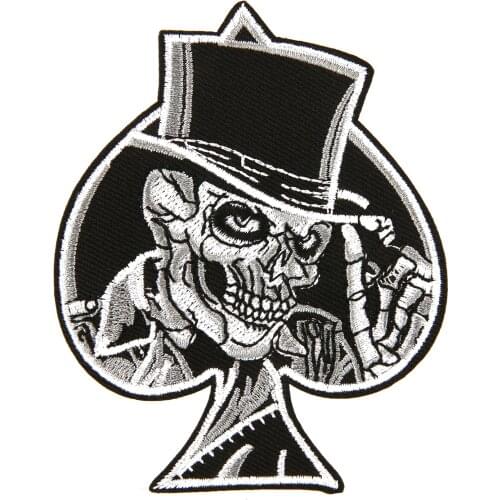 Stylish Heart Skull Patch Appliques Embroidered Sew On Iron On Patch Badge Fabric Cool Decoration for T-shirt Sweater 80*98mm