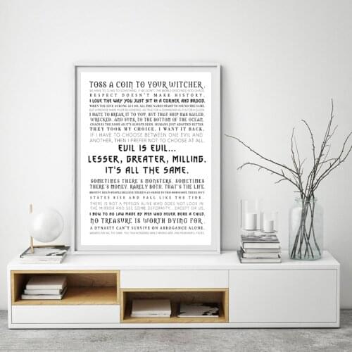 Witcher Geralt Of Rivia Prints Witcher Quotes Canvas Painting Witcher TV Show Witcher Poster Living Room Decor