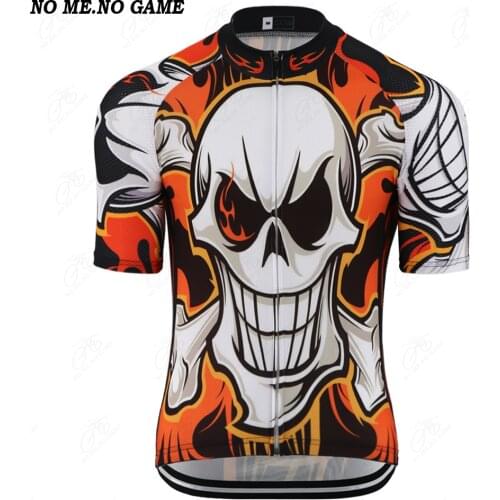 Spring New Skull Cycling Jersey Mens Short Sleeve Road Bike Clothing Wear Comfort Breathable Bicycle Clothes Cool Ride Jersey