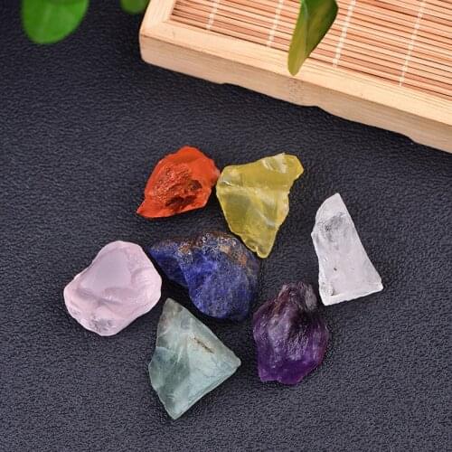 Yoga 7 Chakra Natural Original Ore Beads for Jewelry Making Nature Crystal Healing Energy Stone Set Specimen Meditation Jewelry