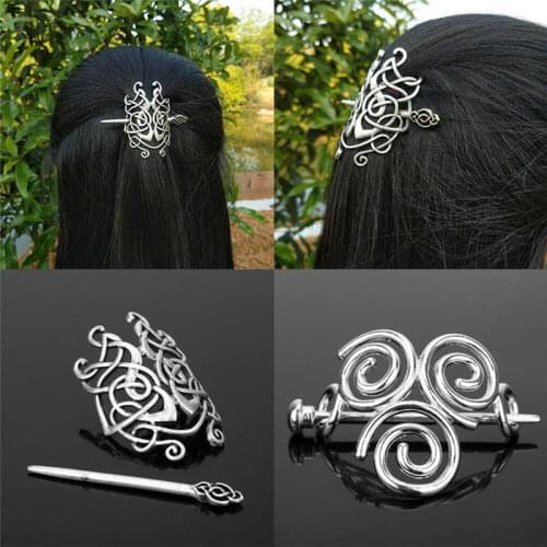Viking Hair Hairpins Knots Crown Vintage Style Nordic Mythology Large Hair Clip Wedding Jewelry Retro Hair Accessories