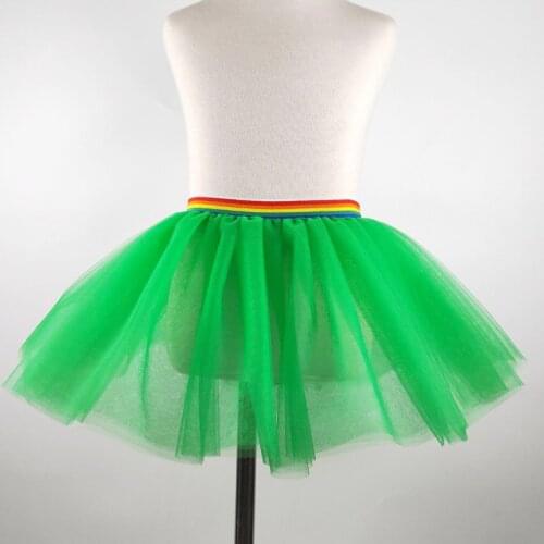 Green 3 Layers Simple Transparent Girl Skirts Tutu Kids Princess Party skirt children clothing ball gown miniskirt New Dress