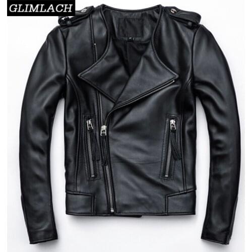 New Office Lady Real Leather Jacket Black Slim Soft Sheepskin Genuine Leather Short Coat Women Lambskin Motorcycle Jacket Black