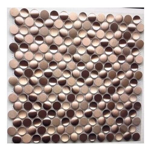 Gold metal mosaic tile penny diamond glass mosaic for kitchen backsplash art wall tile C5A173-4