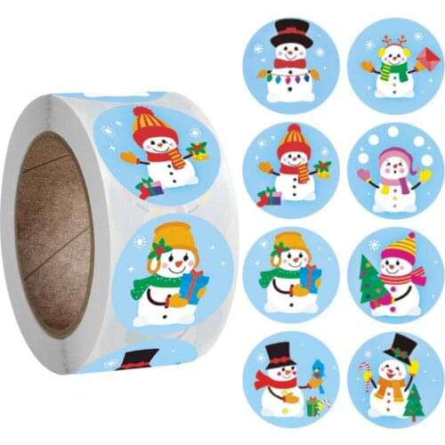 1 Roll Xmas Stickers Fadeless Ghost Pumpkin Halloween Stickers Various Pattern Tree Elk Candy Bag Sealing Sticker for Festival