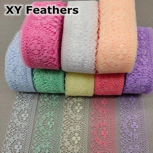 10 yards/pack White Lace Ribbon Tape 40 MM Lace Trim DIY Embroidered for Sewing Decoration African Lace Fabric Ribbon