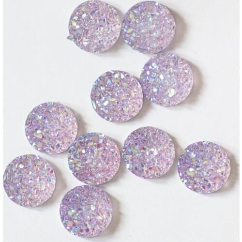 100pcs Resin Bling Convex Mineral Surface 10mm Round Flatback Rhinestone Buttons Ornaments DIY Wedding Appliques Craft -Z258