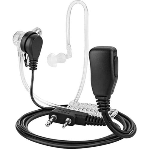 2 Pin PTT MIC Headset Covert Acoustic Tube In-ear Earpiece For Kenwood TYT Baofeng UV-5R BF-888S CB Radio Accessories