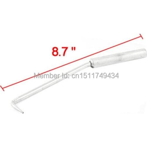 22cm 8.7" Long Silver Tone Hook Style Tip Metal Rebar Tying Bending Tool 2 PCS