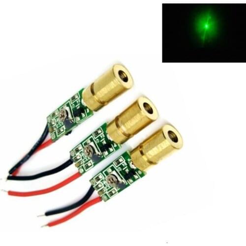 3pcs 5mw 515nm 520nm Mini Green Laser Diode Dot Module 6x10.5mm