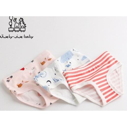3Pcs/lot Kids Cotton Panties New Fashion Female Children Breathable Underwear Girl Lovely Cartoon Underpanties Children Clothing