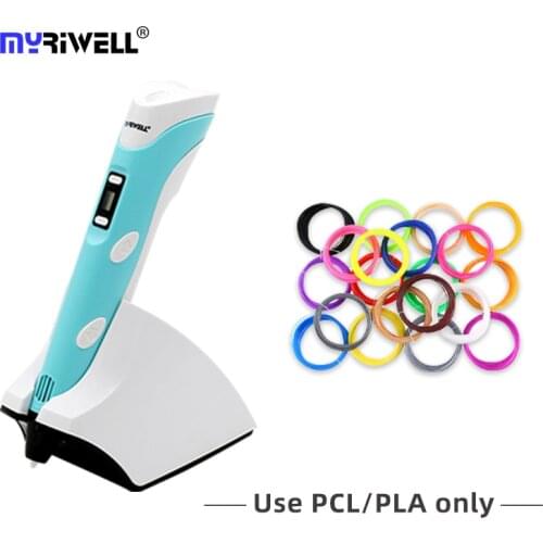 Myriwell wireless charging 3D pen PLA/PCL filament easy for beginners speed adjust one press load 3d printing pen