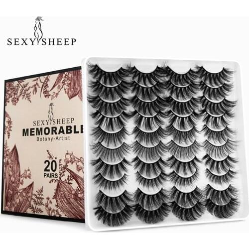 5/8/20 Pairs 3D Mink Lashes Natural False Eyelashes Dramatic Volume Fake Lashes Makeup Eyelash Extension Silk Handmade Eyelashes