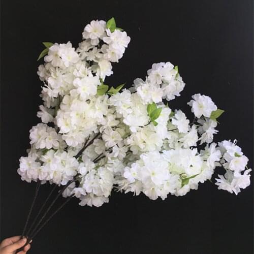 5pcs Silk Cherry Blossom Flower Tree Branches Artificial Japanese Sakura Stem for Event Wedding Party Home Floral Decoration