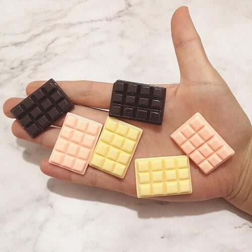 6pcs 25*35mm Resin Chocolate Cookies Crafts Flatback Cabochon Scrapbooking Decorations Fit Hair Clips Embellishments Beads DIY