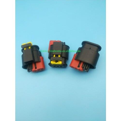 Free shipping 2sets 3pin tyco auto wire harness Sealed Sensor Fuel/Diesel Injector Ignition coil Connector 284425-1/284426-1
