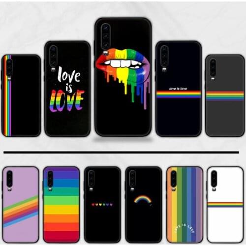 Rainbow Gay Lesbian LGBT Pride Phone Case Cover For Huawei P9 P10 P20 P30 Pro Lite smart Mate 10 Lite 20 Y5 Y6 Y7 2018 2019