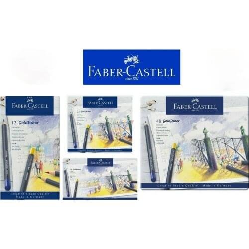 Faber Castell - GOLDFABER Colour Pencils Available In Tins of 12, 24, 36, 48,3.3 mm color lead, Excellent lightfastness Soft