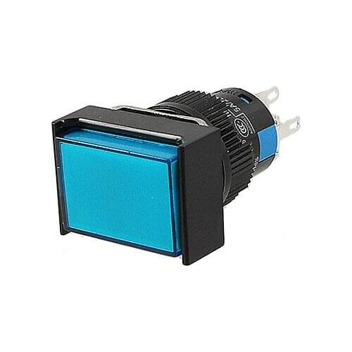 DC 24V Blue Cap Lamp 1NO 1NC Type Push Button Switch