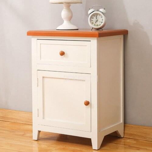 Wooden Bedside Cabinet Simple Modern Wood Night Table Living Room Bedroom Nightstand Storage Cabinet One Door Home Furniture