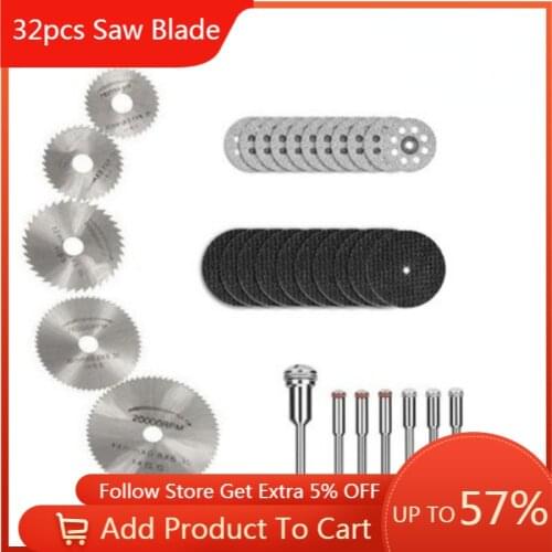 32pcs Wood Cutting Disc Circular Saw Blades Woodworking Diamond Metal Dremel Drill Rotary Cutting Tool Power Tools Accessories