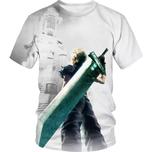 Final Fantasy VII T-Shirts Anime Game Cosplay 3D Print Streetwear Men Women Fashion Oversized T Shirt Harajuku Tees Tops Clothes