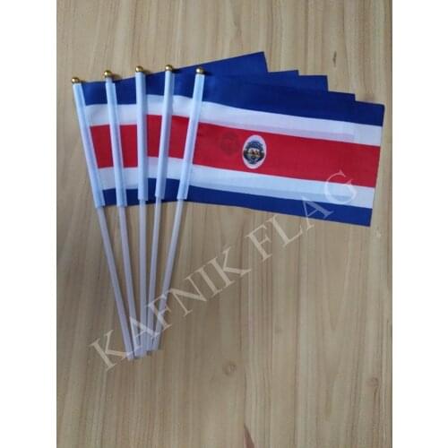 KAFNIK,5pcs Costa Rica 14*21cm hand flag Free Shipping