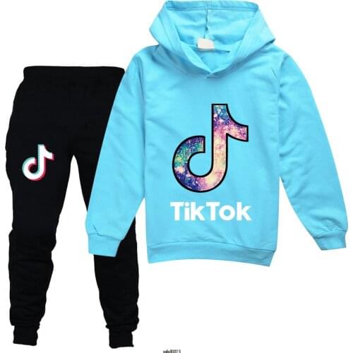 Tik Tok Boys Girls Clothing Sets Children Fashion Hoodies And Pant Set Kids Clothing Spring Autumn Sports Suit Tracksuit