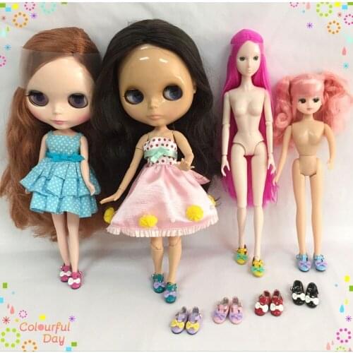 Dolls shoes 2.8cm leather shoes suitable for blyth Azone licca doll 1/8 Holal doll etc