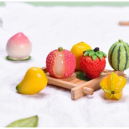 ZOCDOU Simulation Fruit Watermelon Strawberry Small Statue Little Figurine Crafts Figure Ornament Miniatures