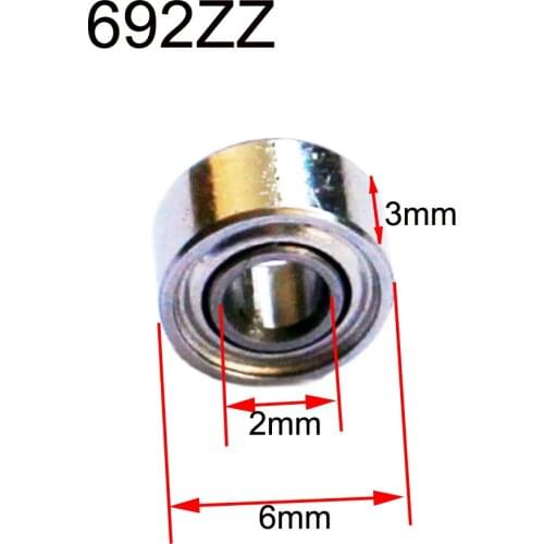 692 ZZ Miniature Bearings ball Mini bearing 2 X 6 X 3mm 692ZZ 2*6*3mm Deep Groove Ball Bearing