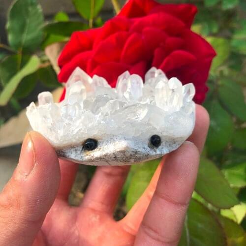 Natural crystal turtle clean quartz star cluster turtle carving reiki healing feng shui