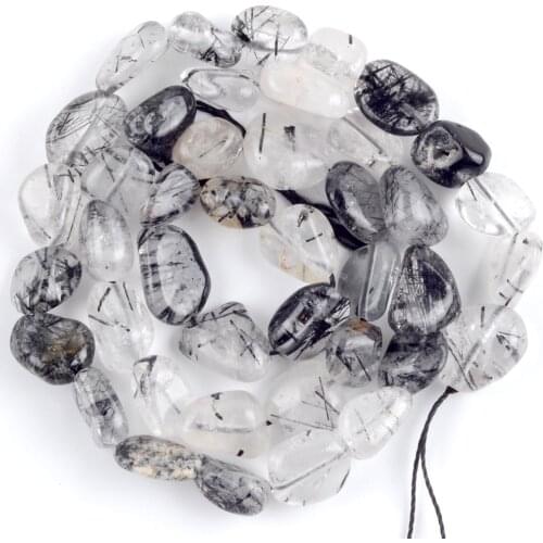 Natural Irregular Black Rutilated Quartzs Beads For Jewelry Making Freeform Spacer Beads Diy Bracelet Necklace Accessories 15