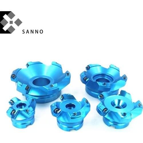 Lightweight KM high speed cutting machining face mills 45 Degree aluminum alloy milling cutting tools