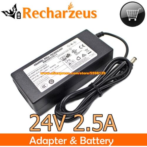 Genuine CWT KPL-060M-VI AC Adapter 24V 2.5A 60W Power Supply Lockable Anti-dragging Weak Current Metal Head KPL-060M-VL Charger
