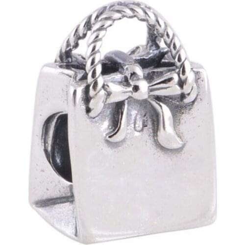 Fits European Charm Bracelet DIY Making 100% 925 Sterling Silver Charms Beads Bow Hand Bag Charm Women Jewelry