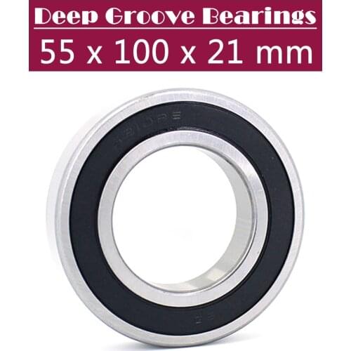 6211RS Bearing ABEC-3 (1 PCS) 55x100x21 mm Deep Groove 6211-2RS Ball Bearings 6211RZ 180211 RZ RS 6211 2RS EMQ Quality